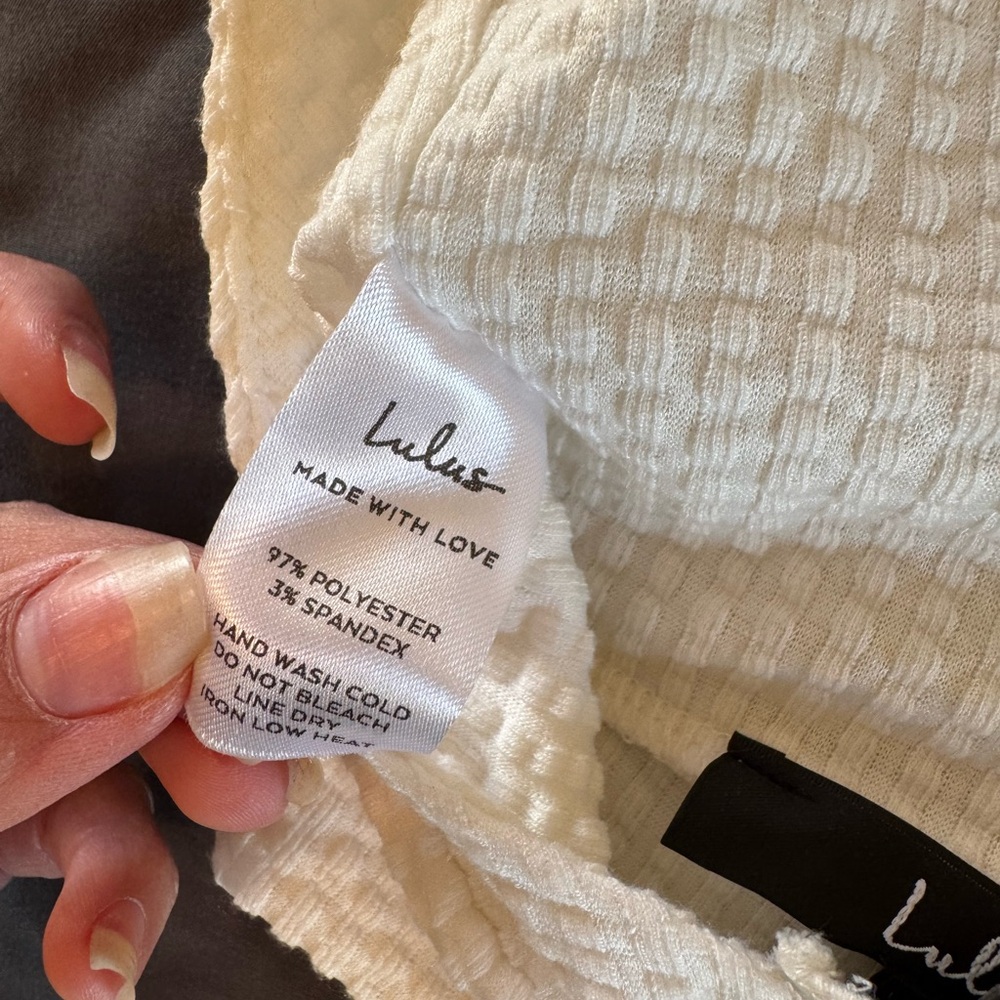 Lulu's Cream Textured Top - Picture 3 of 4
